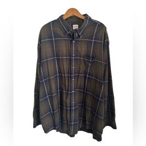 Brooks Brothers Pima Cotton Non-Iron Twill Polo Button Down Collar Plaid XXL